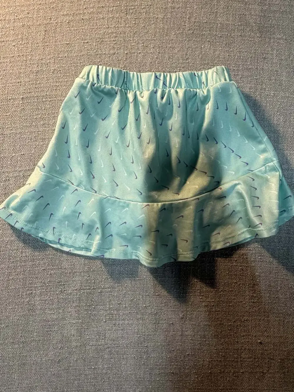 Nike Girls Mint Green All-Over Swoosh Print Athletic Tennis Skort Size 24M